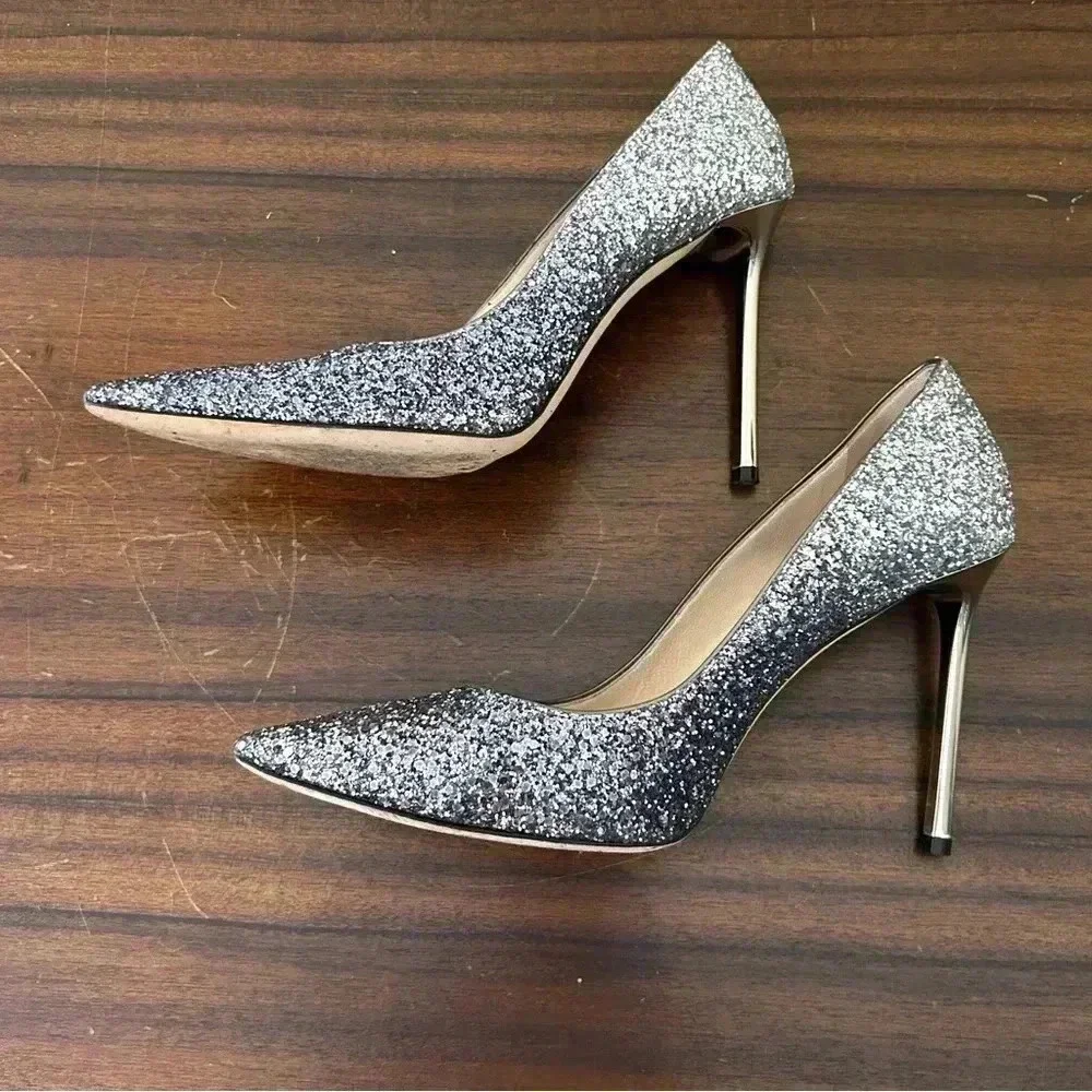 Jimmy Choo Romy Glitter Ombre Pump Size 8.5